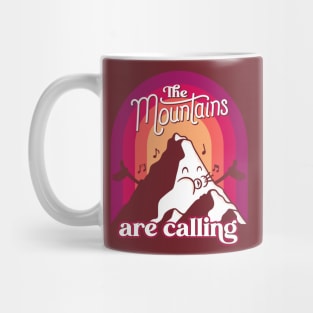 The mountains are calling vintage cartoon Mug